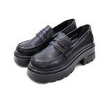 ブラック | 厚底シンプルコインローファー | VIVIAN COLLECTION