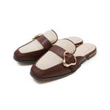 ブラウンコンビ | モチーフバックルベルトローファースリッパ | VIVIAN COLLECTION