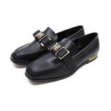 ブラック | ゴールドモノグラムリボンローファー | VIVIAN COLLECTION