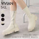 厚底ストレッチミドルブーツ | VIVIAN COLLECTION | 詳細画像1