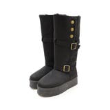 ブラック | 2WAY折り返し厚底ムートンブーツ | VIVIAN COLLECTION