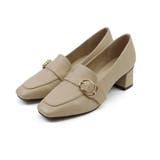 ベージュ | スクエアトゥバックルベルトローファーパンプス | VIVIAN COLLECTION