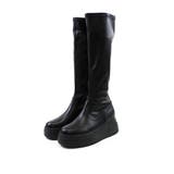 ブラック | 厚底ボリュームソールストレッチロングブーツ | VIVIAN COLLECTION