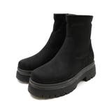 ブラックスエード | 厚底タンクソールストレッチショートブーツ | VIVIAN COLLECTION