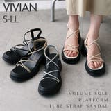 厚底プラットフォームチューブストラップサンダル | VIVIAN COLLECTION | 詳細画像1