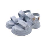 ブルー | 厚底モノグラムキルティングサンダル | VIVIAN COLLECTION