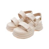 アイボリー | 厚底モノグラムキルティングサンダル | VIVIAN COLLECTION