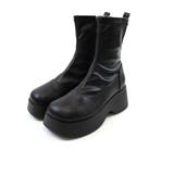 ブラック | ボリュームトゥ厚底ストレッチブーツ | VIVIAN COLLECTION