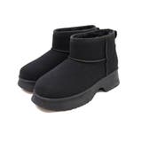 ブラック | もふぽか厚底5.5cmチャンキーヒールムートンブーツ | VIVIAN COLLECTION