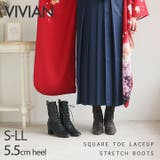スクエアトゥレースアップストレッチ袴ブーツ | VIVIAN COLLECTION | 詳細画像1