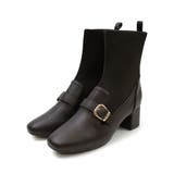 ダークブラウン | バックルベルトニットソックスブーツ | VIVIAN COLLECTION