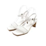 ホワイト | スクエアトゥシアーチュールストラップサンダル | VIVIAN COLLECTION