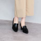 スクエアトゥデザインヒールローファーパンプス | VIVIAN COLLECTION | 詳細画像10 