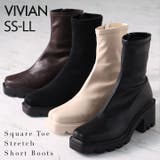 スクエアトゥ厚底ストレッチショートブーツ | VIVIAN COLLECTION | 詳細画像1