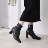 スクエアトゥプレートヒールストレッチショートブーツ | VIVIAN COLLECTION | 詳細画像5 