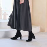 スクエアトゥプレートヒールストレッチショートブーツ | VIVIAN COLLECTION | 詳細画像8 