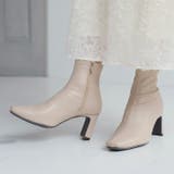 スクエアトゥプレートヒールストレッチショートブーツ | VIVIAN COLLECTION | 詳細画像10 