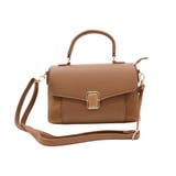 ブラウン | バックル付き異素材コンビフラップ2WAYバッグ | VIVIAN COLLECTION