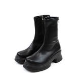 ブラックスエード | ボリュームトゥ厚底ストレッチミドルブーツ | VIVIAN COLLECTION