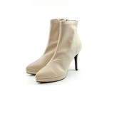 ベージュ | ポインテッドトゥプラットフォームストレッチショートブーツ | VIVIAN COLLECTION