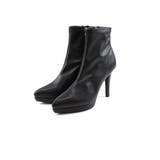 ブラック | ポインテッドトゥプラットフォームストレッチショートブーツ | VIVIAN COLLECTION