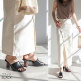 スクエアトゥウッド柄変形ヒールミュールサンダル | VIVIAN COLLECTION | 詳細画像11