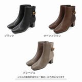 スクエアトゥべっ甲調バックルベルトショートブーツ | VIVIAN COLLECTION | 詳細画像2
