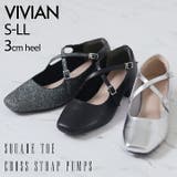 スクエアトゥクロスストラップパンプス | VIVIAN COLLECTION | 詳細画像1