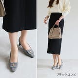 スクエアトゥゴールドパーツプレートヒールパンプス | VIVIAN COLLECTION | 詳細画像12 