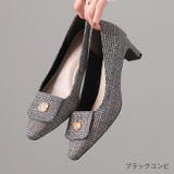 スクエアトゥゴールドパーツプレートヒールパンプス | VIVIAN COLLECTION | 詳細画像18 