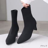 ポインテッドトゥプレートヒールニットショートブーツ | VIVIAN COLLECTION | 詳細画像15