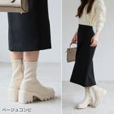 スクエアトゥ厚底ストレッチショートブーツ | VIVIAN COLLECTION | 詳細画像10