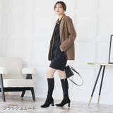 スクエアトゥプレートヒールストレッチロングブーツ | VIVIAN COLLECTION | 詳細画像16