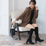 スクエアトゥプレートヒールストレッチロングブーツ | VIVIAN COLLECTION | 詳細画像20