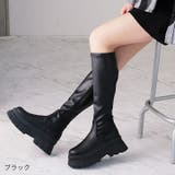 ラウンドトゥ厚底ストレッチロングブーツ | VIVIAN COLLECTION | 詳細画像13