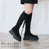 ラウンドトゥ厚底ストレッチロングブーツ | VIVIAN COLLECTION | 詳細画像6