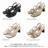 スクエアトゥくびれヒールアシメ華奢ストラップサンダル | VIVIAN COLLECTION | 詳細画像2