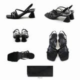 スクエアトゥくびれヒールアシメ華奢ストラップサンダル | VIVIAN COLLECTION | 詳細画像3