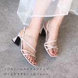 スクエアトゥくびれヒールアシメ華奢ストラップサンダル | VIVIAN COLLECTION | 詳細画像6