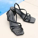 スクエアトゥくびれヒールアシメ華奢ストラップサンダル | VIVIAN COLLECTION | 詳細画像7