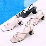 スクエアトゥくびれヒールアシメ華奢ストラップサンダル | VIVIAN COLLECTION | 詳細画像8