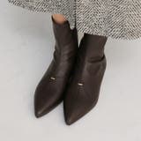 ポインテッドトゥゴールドアクセントストレッチショートブーツ | VIVIAN COLLECTION | 詳細画像8 