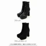 スクエアトゥ厚底プラットフォームストレッチショートブーツ | VIVIAN COLLECTION | 詳細画像2 