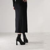 スクエアトゥ厚底プラットフォームストレッチショートブーツ | VIVIAN COLLECTION | 詳細画像14 