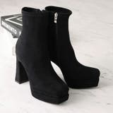 スクエアトゥ厚底プラットフォームストレッチショートブーツ | VIVIAN COLLECTION | 詳細画像6 