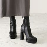 スクエアトゥ厚底プラットフォームストレッチショートブーツ | VIVIAN COLLECTION | 詳細画像10 