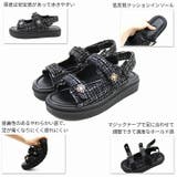 厚底ゴールドモチーフツイードサンダル | VIVIAN COLLECTION | 詳細画像4