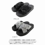 厚底スパンコールクロスバンドサンダル | VIVIAN COLLECTION | 詳細画像2