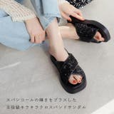 厚底スパンコールクロスバンドサンダル | VIVIAN COLLECTION | 詳細画像5