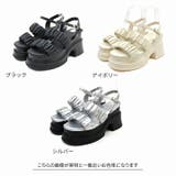 厚底ダブルギャザーベルトストラップサンダル | VIVIAN COLLECTION | 詳細画像2